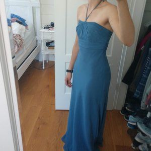 David's Bridal Blue Grey Style F13287 Bridesmaid